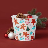 Globiz Karácsonyi dekoráció - fém kaspó, vödör - mézeskalács - 13 x 11 cm