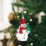 Globiz Karácsonyi dekoráció - hóember - akasztható - műanyag - 9 x 5,5 cm