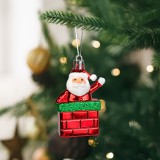 Globiz Karácsonyi dekoráció - Mikulás - akasztható - műanyag - 7,5 x 5 cm