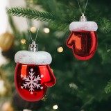 Globiz Karácsonyi dekoráció - téli kesztyű - 7,2 x 5 cm - 2 db / csomag