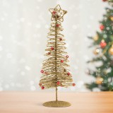 Globiz Karácsonyi, glitteres, fém karácsonyfa - 28 cm - arany