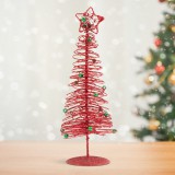 Globiz Karácsonyi, glitteres, fém karácsonyfa - 28 cm - piros