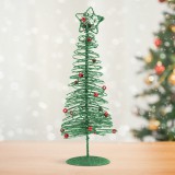 Globiz Karácsonyi, glitteres, fém karácsonyfa - 28 cm - zöld