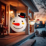 Globiz Karácsonyi lampion - hóember - papír - 30 cm