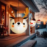 Globiz Karácsonyi lampion - rénszarvas - papír - 30 cm