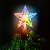 Globiz Karácsonyi LED-es csillag csúcsdísz - 10 LED - 15 cm - RGB - 2 x AA