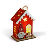 Globiz Karácsonyi LED-es dekoráció - házikó manóval - melegfehér LED, piros - 7,5 x 5 x 10 cm - 2 féle