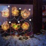 Globiz Karácsonyi LED-es fényfüzér - gél ablakmatrica - 6 LED - 2 x AA