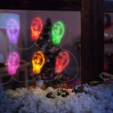 Globiz Karácsonyi LED-es fényfüzér - gél ablakmatrica - 6 LED - 2 x AA