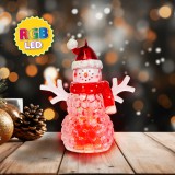 Globiz Karácsonyi LED-es hóember - piros - RGB LED - 9 x 8 x 5 cm