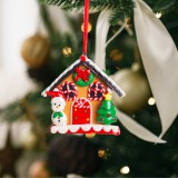 Globiz Karácsonyi mágneses dekoráció - 2 az 1-ben - mézeskalács házikó hóemberrel - 85 x 75 mm