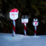 Globiz Karácsonyi szolár lámpa - LED - Mikulás, hóember, pingvin - 36,5 x 6 x 6 cm