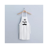 Globiz Konyhai kötény - "Mr. Right" felirattal - 80 x 70 cm - 200 gsm