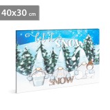 Globiz LED-es fali hangulatkép - "Let it snow" -  2 x AA, 40 x 30 cm