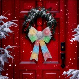 Globiz LED-es masni dekoráció - fényes - ezüst - 11 színes LED - 40 x 30 cm