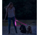 Globiz LED-es póráz - akkumulátoros - 120 x 2,5 cm - rózsaszín