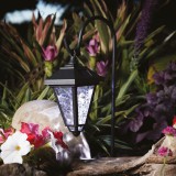Globiz LED-es szolár lámpa - kandeláber - 80 cm - fekete - hidegfehér
