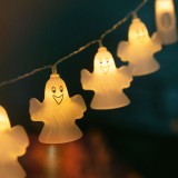 Globiz LED fényfüzér - szellem - 10 LED - 1,1 méter - melegfehér - 3 x AA