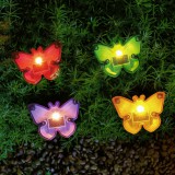 Globiz Leszúrható LED szolár - pillangók - színes - fekete - műanyag - 9 x 9 x 8,5 cm