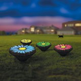 Globiz Leszúrható LED szolár - virágok - színes - fekete - műanyag - 360 cm