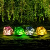 Globiz Leszúrható szolár lámpa - kavics forma - színes - 140 x 120 x 120 mm - melegfehér LED