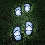 Globiz Leszúrható szolár lámpa - strandpapucs - hidegfehér - 12,7 x 8,5 cm