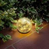 Globiz Leszúrható szolár üveggömb - 10 cm - 10 melegfehér LED