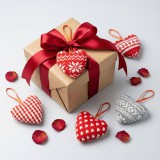 Globiz Mini textil dekoráció párna - szív - akasztóval - 12 x 5 x 11 cm - 5 féle