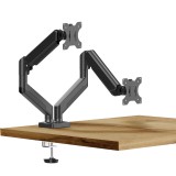 Globiz Monitor&TV tartókonzol - dupla karos, teleszkópos - asztallapra rögzíthető - 45 cm, 32"