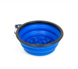 Globiz Összenyomható etetőtál - habzsolásgátlóval - kék - 1000 ml