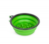 Globiz Összenyomható etetőtál - habzsolásgátlóval - zöld - 1000 ml