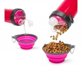 Globiz Összenyomható kutyatál kulaccsal - rózsaszín