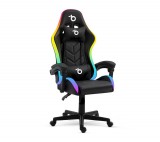 Globiz RGB LED-es gamer szék - karfával, párnával - fekete