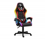 Globiz RGB LED-es gamer szék - karfával, párnával - fekete / piros