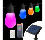 Globiz Smart szolár fényfüzér - 30 db RGBIC LED - 13 m - bluetooth + Mobilapp