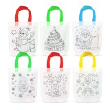 Globiz Színezhető táska - karácsonyi - 4 filccel - 24 x 22 cm - 6 féle