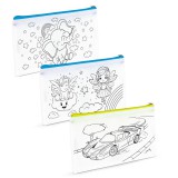 Globiz Színezhető tolltartó - 4 filccel - 21 x 12 cm - 3 féle