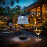 Globiz Szolár asztali lámpa - átlátszó - hidegfehér LED - műanyag - 26 x 12 cm