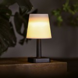 Globiz Szolár asztali lámpa - fehér - melegfehér LED - műanyag - 23 x 12 cm