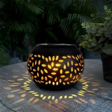 Globiz Szolár dekor lámpa - lángeffekttel - 12 sárga LED - 15 x 15 x 11 cm