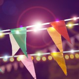 Globiz Szolár fényfüzér - zászló - 4 m - 35 színes LED