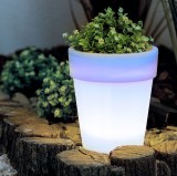 Globiz Szolár virágcserép - 4 hidegfehér LED - 16,5 x 19 cm