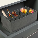 Globiz Szövet tárolódoboz - 32 x 16 x 11 cm - 12 zseb - szürke