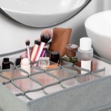 Globiz Szövet tárolódoboz - 32 x 32 x 10 cm - 24 zseb - szürke