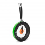GLOBIZ W1060C Konyhai serpenyő falióra - tükörtojással - zöld