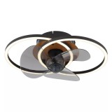 GLOBO 03661 KAREN LED mennyezeti ventilátor 24W 230V IP20 1xLED fekete HxSzxM=420x280x144mm 490lm