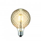 GLOBO 11461 LED Fényforrás dekoratív borostyán színű üveg búrával. fényerő-szabályozható. Ø:95, H:135, inkl. 1xE27 LED 4W 230V, 380lm, 2700K