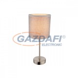 GLOBO 15185T Paco Asztali lámpa, 40W, E14, nikkel matt, textil, műanyag