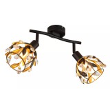 GLOBO 15759-2 MIKA spotlámpa 25W 230V IP20 2xE14 fekete HxSzxM=250x120x155mm
