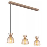 GLOBO 15769A-3 MASSEY függeszték 40W 230V IP20 3xE14 kávébarna matt HxSzxM=650x130x1200mm